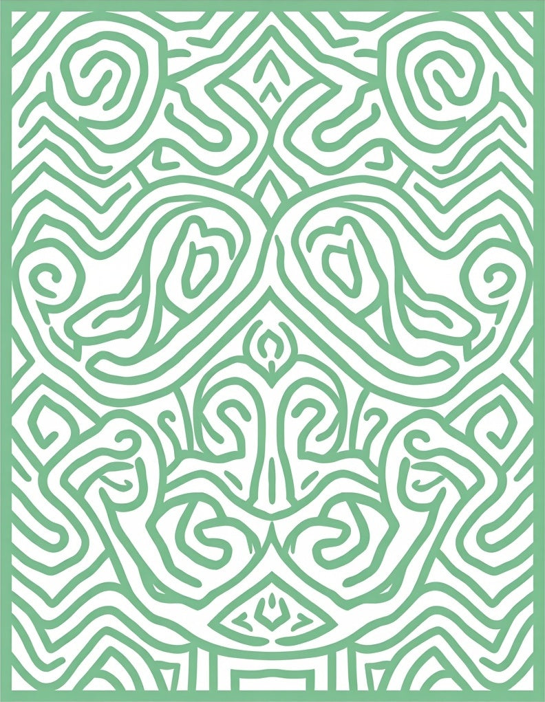 Abstract Swirls and Waves Design Rug
