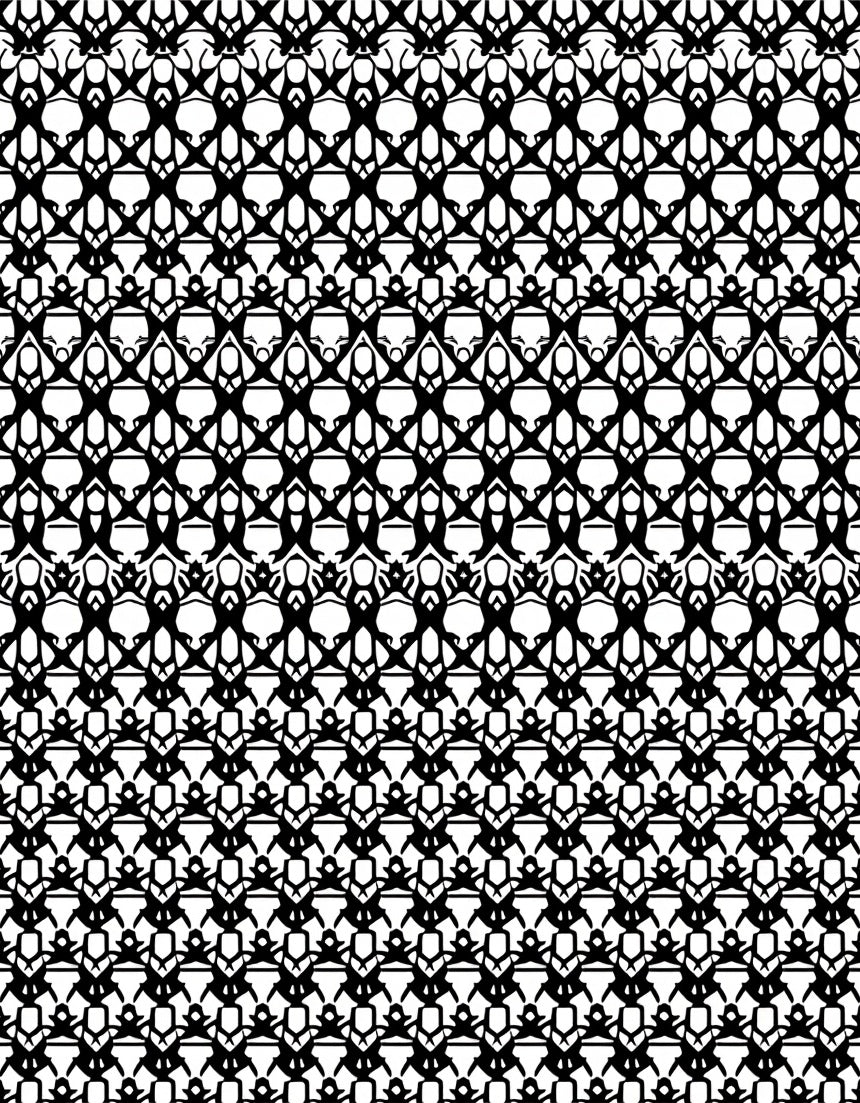 Bold Black White Lace Pattern Rug