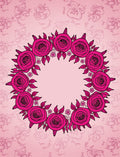 Bright Pink Rose Blossom Garland Rug