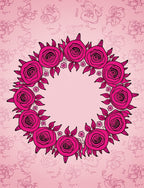 Bright Pink Rose Blossom Garland Rug