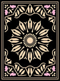 Floral Mandala Black And Blush Rug