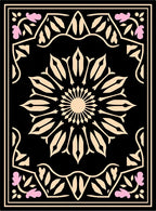 Floral Mandala Black And Blush Rug