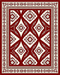 Classic Floral Damask Bordered Rug