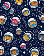 Cosmic Astronaut Faces Pattern Design Rug