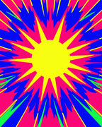Vibrant Graphic Sunburst Explosion Rug