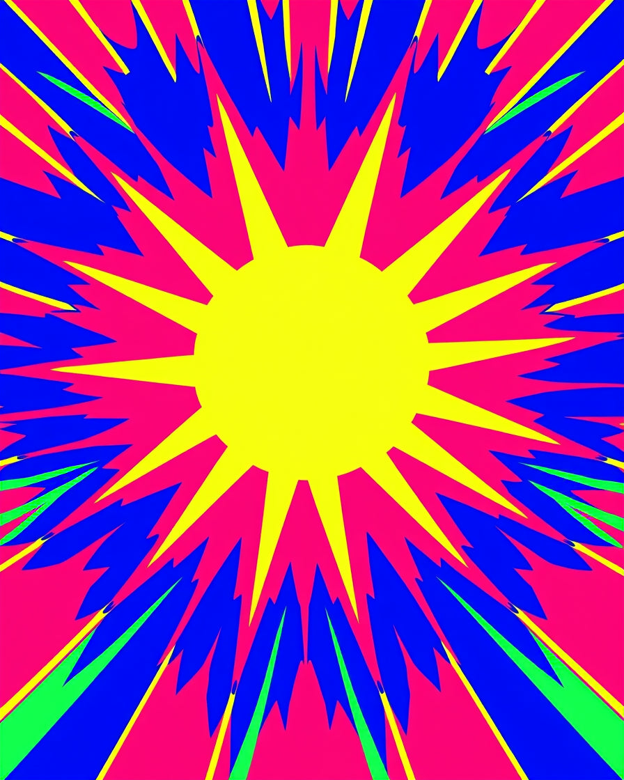 Vibrant Graphic Sunburst Explosion Rug