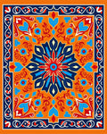 Intricate Geometric Floral Medallion Design Rug