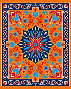 Intricate Geometric Floral Medallion Design Rug