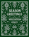 Green White Festive Foliage Ornaments Rug