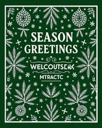 Green White Festive Foliage Ornaments Rug