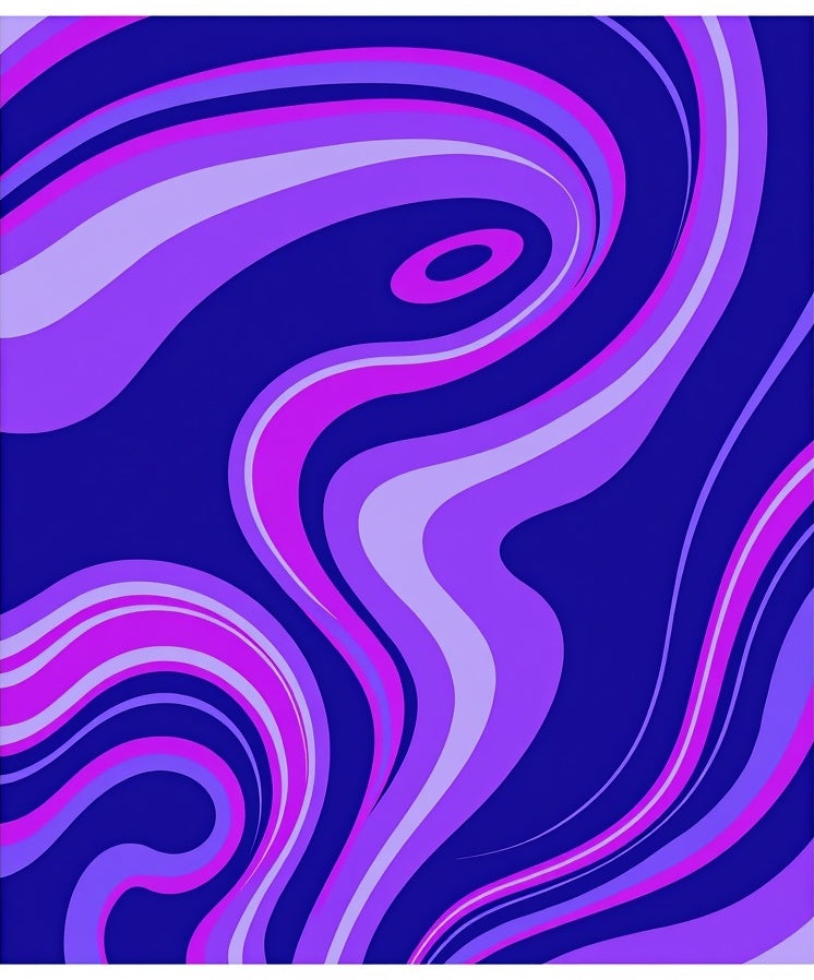 Vivid Purple Swirl Pattern Rug