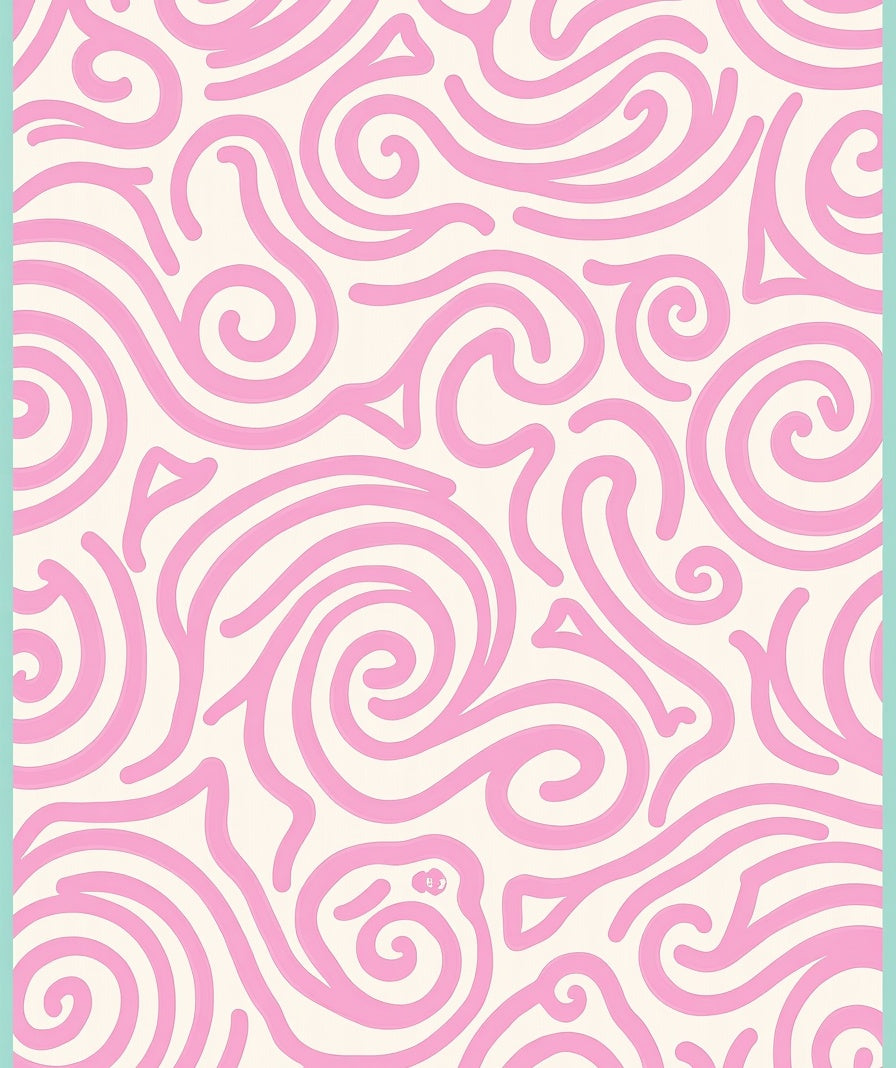 Pink Swirls Abstract Pattern Rug