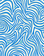 Abstract Blue Green Wavy Swirl Pattern Rug