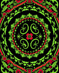 Vibrant Floral Kaleidoscope Art Rug