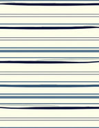 Blue Cream Horizontal Stripe Design Rug