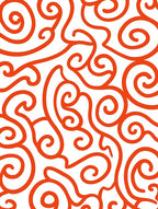 Vibrant Orange Swirl Pattern Rug