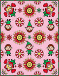 Whimsical Pink Elf Floral Collage Rug