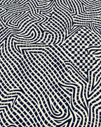Abstract Black And Cream Labyrinth Pattern Rug