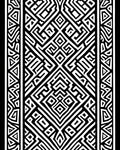 Bold Black White Geometric Maze Design Rug