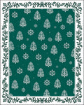 Emerald Green Winter Forest Snowflake Rug