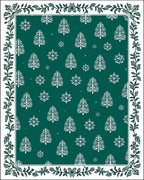 Emerald Green Winter Forest Snowflake Rug