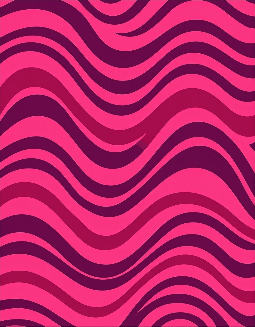Vibrant Pink Swirl Wave Pattern Rug