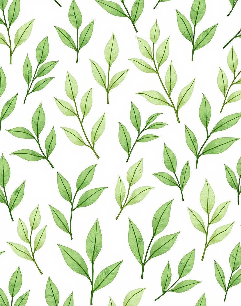 Verdant Green Leafy Branches Repeating Rug