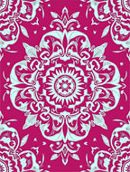 Crimson Mandala Art Deco Medallion Rug
