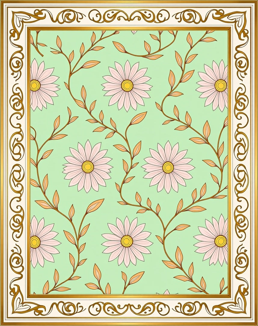Elegant Floral Vine Pattern Rug