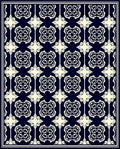 Elegant Cream Navy Classic Pattern Rug