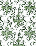 Green Floral Swirl Pattern Rug