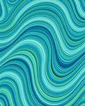Cool Blue Green Swirl Art Rug