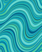Cool Blue Green Swirl Art Rug