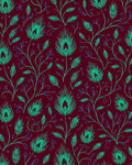 Emerald Peacock Feather Vine Pattern Rug