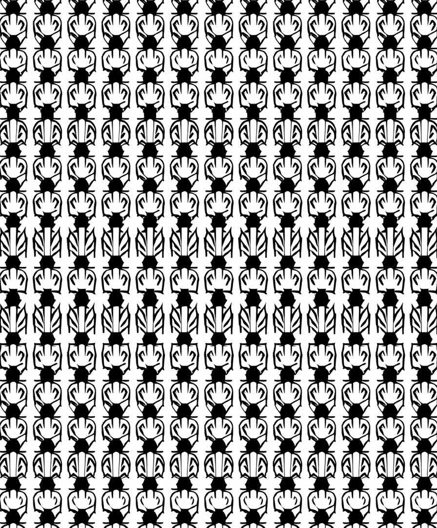Bold Black 2-Tone Abstract Pattern Rug