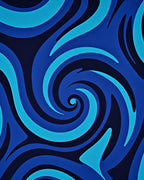 Abstract Blue Swirl Pattern Rug