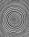 Concentric Black White Spiral Design Rug