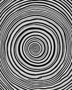 Concentric Black White Spiral Design Rug