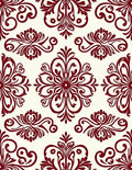 Deep Red Floral Swirl Pattern Rug
