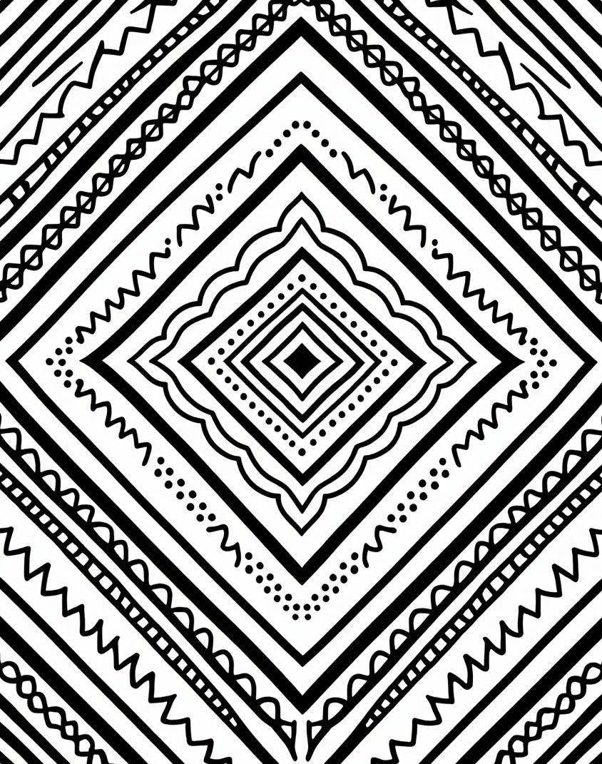Bold Geometric Diamond Pattern Rug