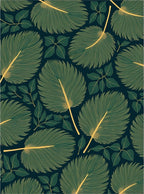 Emerald Green Tropical Leaves Rug