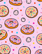 Pink Donut Sprinkle Pattern Rug