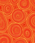 Vibrant Swirls Interlocking Shapes Rug