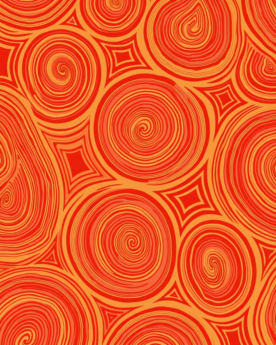 Vibrant Swirls Interlocking Shapes Rug