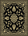 Art Nouveau Floral Golden Pattern Rug
