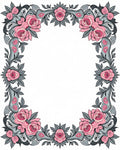 Pink Rose Floral Swirl Pattern Rug
