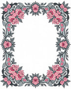 Pink Rose Floral Swirl Pattern Rug
