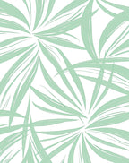 Pale Green Leafy Abstract Pattern Rug