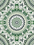 Green Floral Mandala Pattern Rug