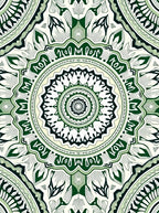 Green Floral Mandala Pattern Rug
